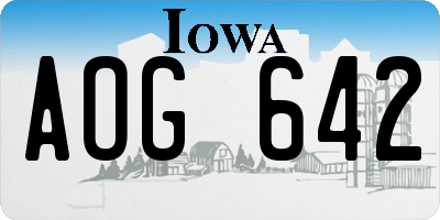 IA license plate AOG642