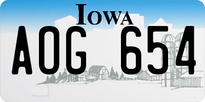 IA license plate AOG654