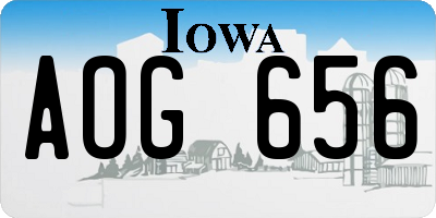 IA license plate AOG656