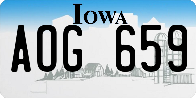 IA license plate AOG659