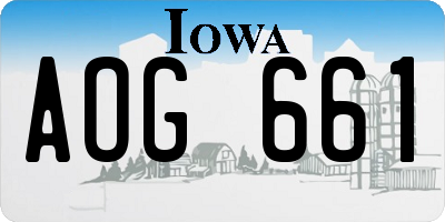 IA license plate AOG661