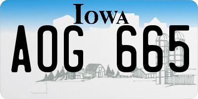 IA license plate AOG665