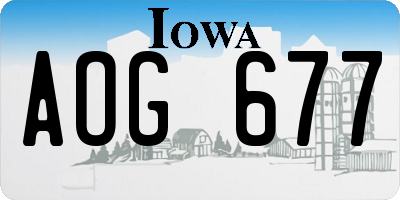 IA license plate AOG677
