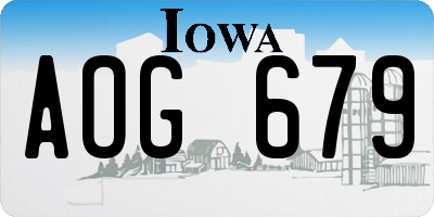 IA license plate AOG679