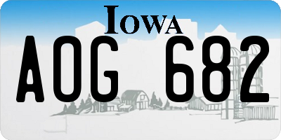 IA license plate AOG682