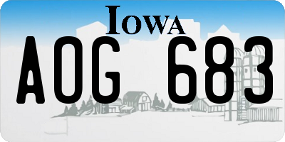 IA license plate AOG683