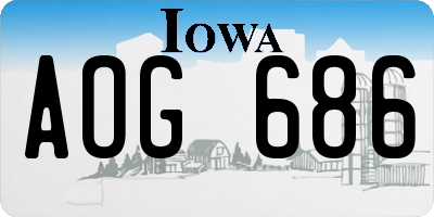 IA license plate AOG686