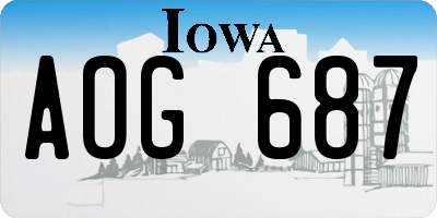IA license plate AOG687
