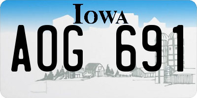 IA license plate AOG691