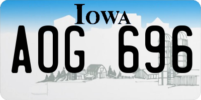 IA license plate AOG696