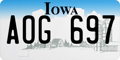 IA license plate AOG697