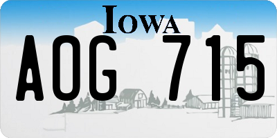 IA license plate AOG715