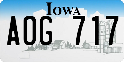 IA license plate AOG717