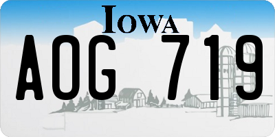 IA license plate AOG719