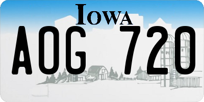 IA license plate AOG720