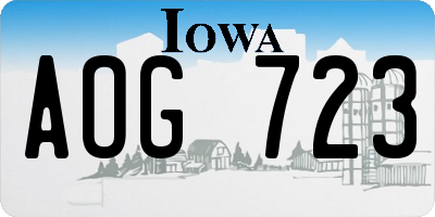 IA license plate AOG723