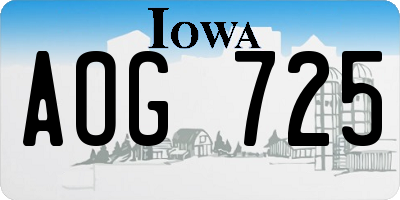IA license plate AOG725