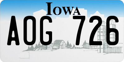 IA license plate AOG726