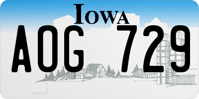 IA license plate AOG729
