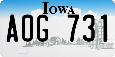 IA license plate AOG731