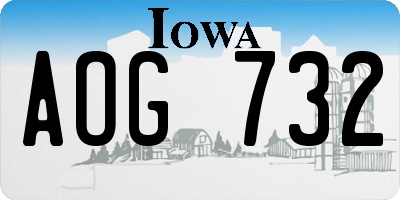 IA license plate AOG732