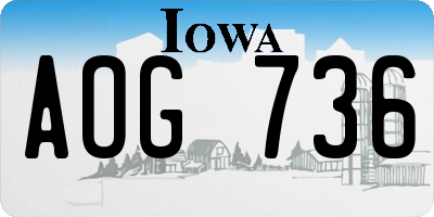 IA license plate AOG736