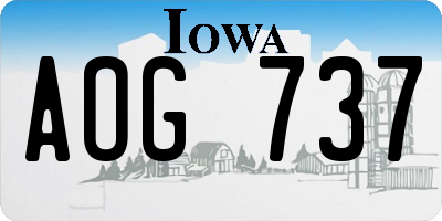 IA license plate AOG737
