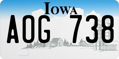 IA license plate AOG738