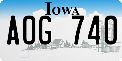 IA license plate AOG740