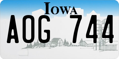 IA license plate AOG744