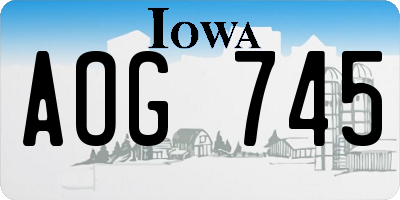 IA license plate AOG745
