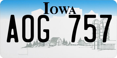 IA license plate AOG757