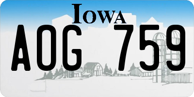 IA license plate AOG759