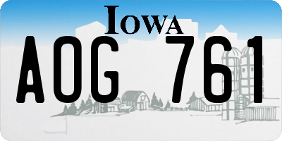 IA license plate AOG761