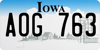 IA license plate AOG763
