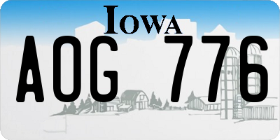 IA license plate AOG776