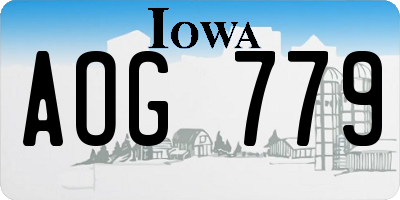 IA license plate AOG779