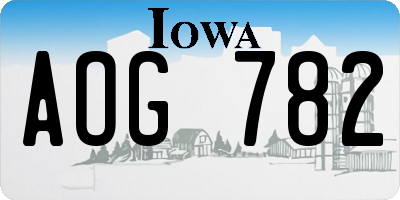 IA license plate AOG782