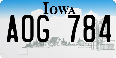 IA license plate AOG784