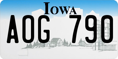 IA license plate AOG790