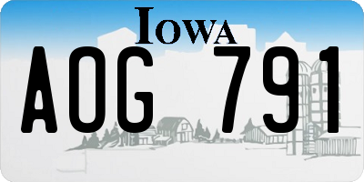 IA license plate AOG791