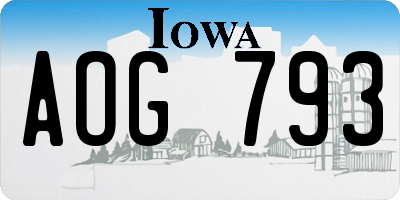 IA license plate AOG793