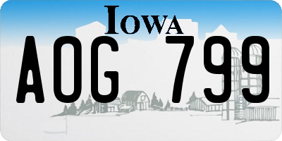 IA license plate AOG799