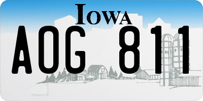IA license plate AOG811