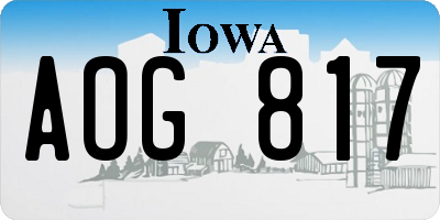 IA license plate AOG817