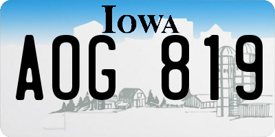 IA license plate AOG819