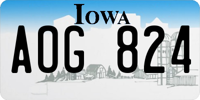 IA license plate AOG824