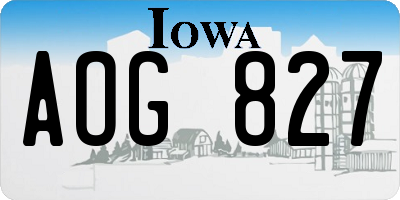IA license plate AOG827