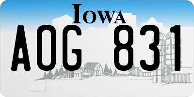 IA license plate AOG831