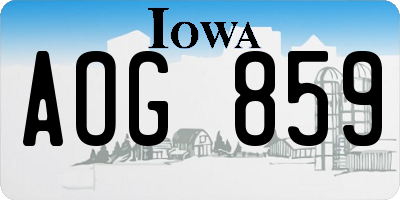 IA license plate AOG859